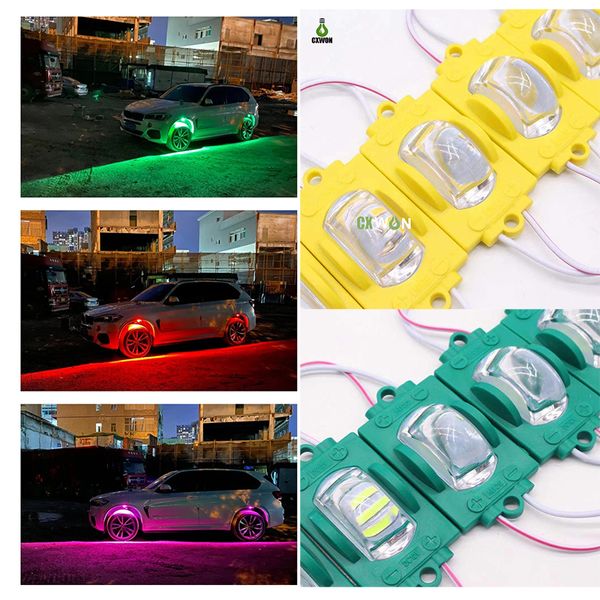 Módulo LED 2835 da luz de roda RGB 28 * 30mm 3leds 1.5w 320lm alta brilhante lente luzes de lente luzes decoração