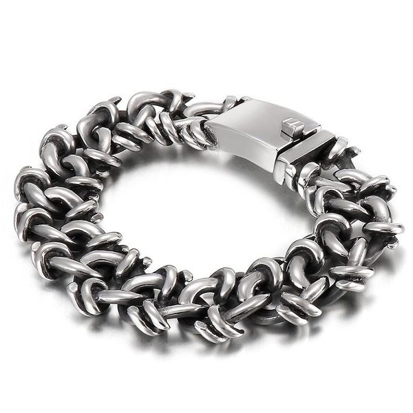 

charm bracelets haolynjoy stainless steel 20mm wide bracelet men jewelry twisted chain party accessories, Golden;silver