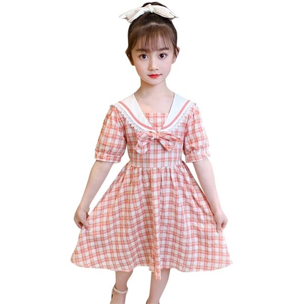 

teenage girls dress plaid pattern girls' es big bow for kids summer childrens clothing 6 8 10 12 14 210528, Red;yellow
