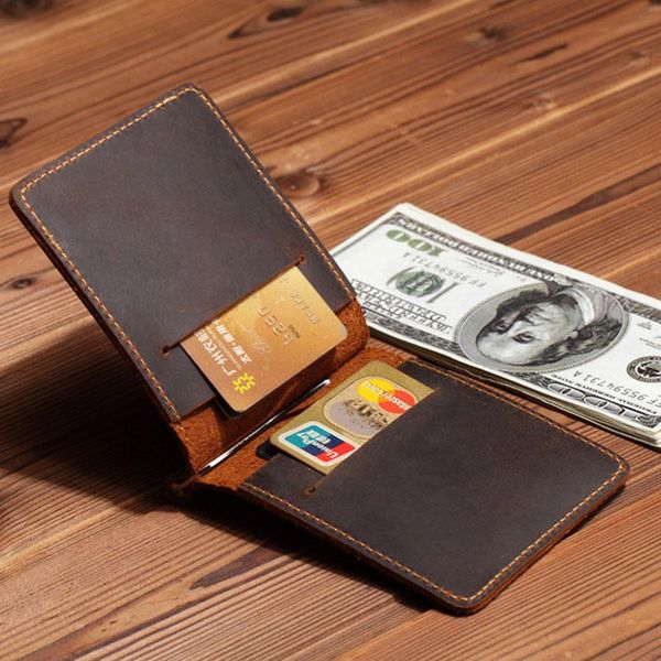 

wallets retro men purse genuine leather men's crazy horse casual male wallet card holder small purses slim, Red;black