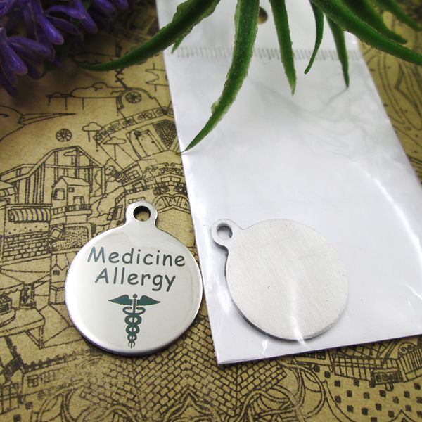 

40pcs--stainless steel charms"medicine allergy medical" more style choosing diy pendants fo necklace, Bronze;silver