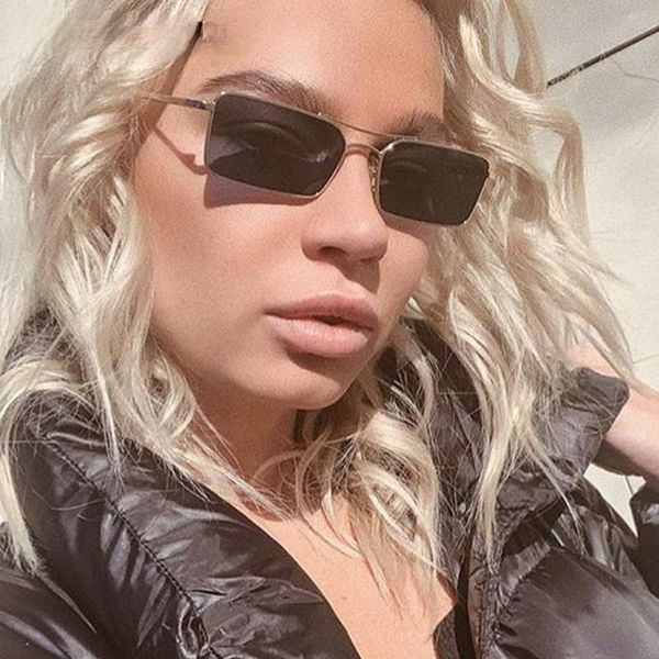 

sunglasses double bridge square women alloy metal small frame clear sun glasses men vintage chic shades red yellow, White;black