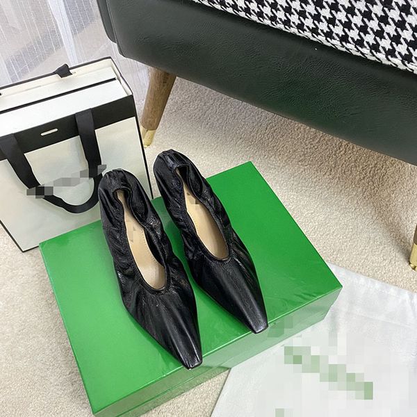 

2021 spring new texture cowhide single shoes women's commuting high heels1, Black