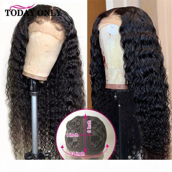 

water wave wig t part lace human hair wigs for women 4x4 lace closure wig malaysian human hair pre plucked 30 inch remy, Black;brown