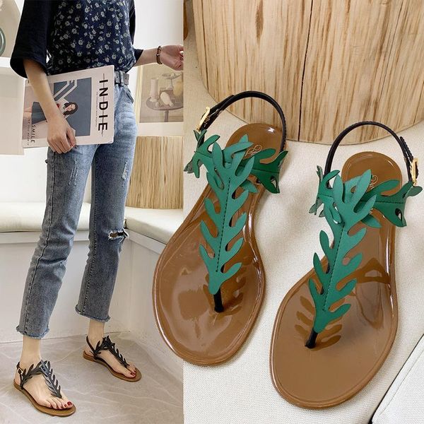 

flip flops women sandals flat casual shoes gladiator summer non-slip female beach 2021, Black