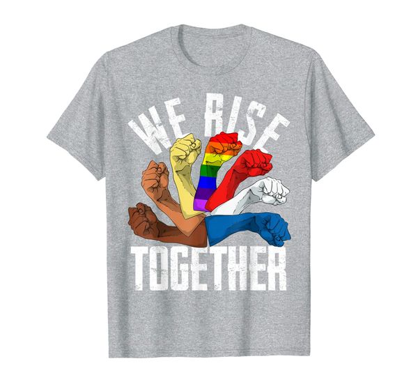

we rise together equality social justice rights unity gift t-shirt, White;black