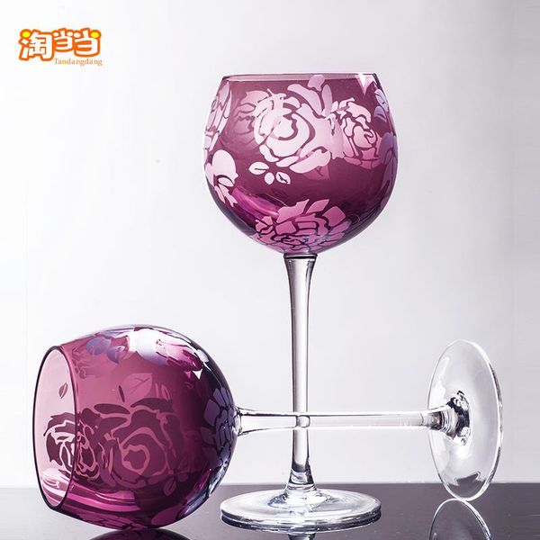 

violet wine glass red wine glass hand blown lead super large bordeaux goblet