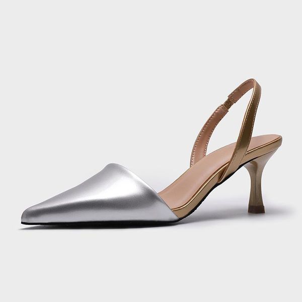 

sandals 2021 spring and summer fashion women's shoes pointed toe closed hollow high heels for women, Black