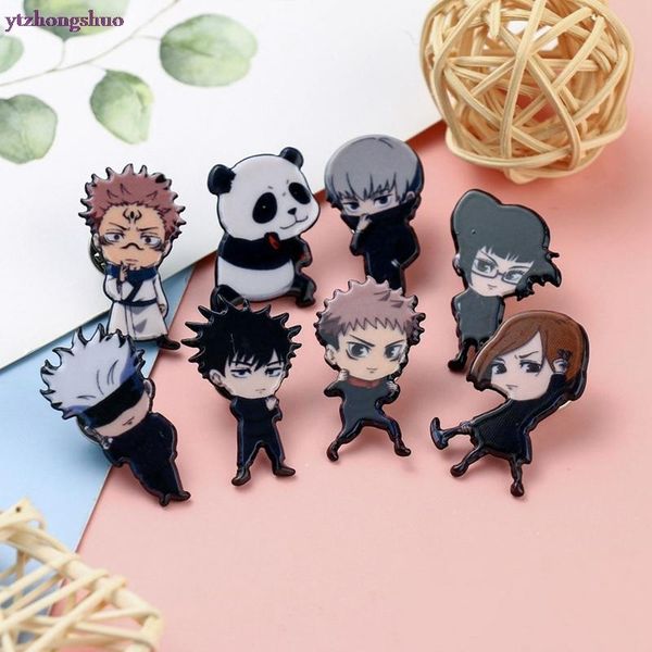 

pins, brooches jujutsu kaisen cosplay cartoon badges kugisaki nobara megumi fushiguro brooch pins collection bags props for backpacks, Gray