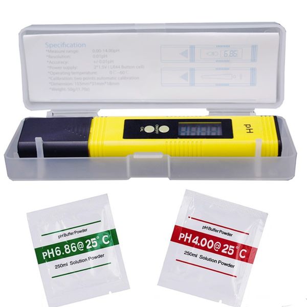 

2021 new protable lcd digital ph meter pen of tester accuracy 0.01 aquarium pool water wine urine automatic calibration measurement 20% off