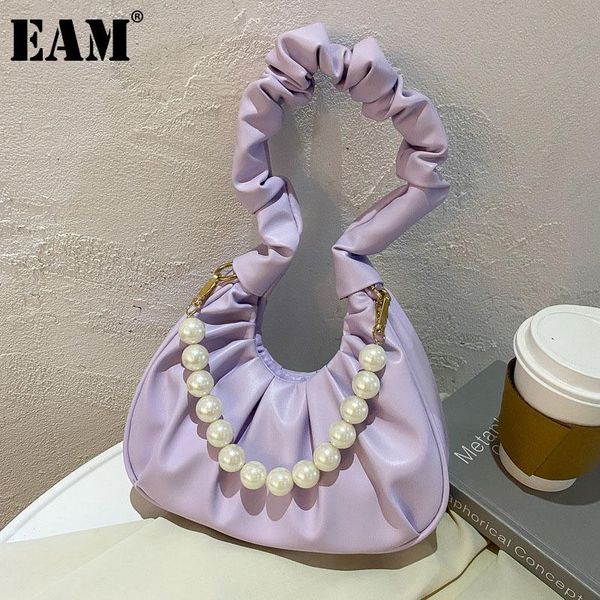 

evening bags [eam] women pleated bag baguette texture pu leather personality all-match crossbody shoulder fashion tide 2021 18a3854