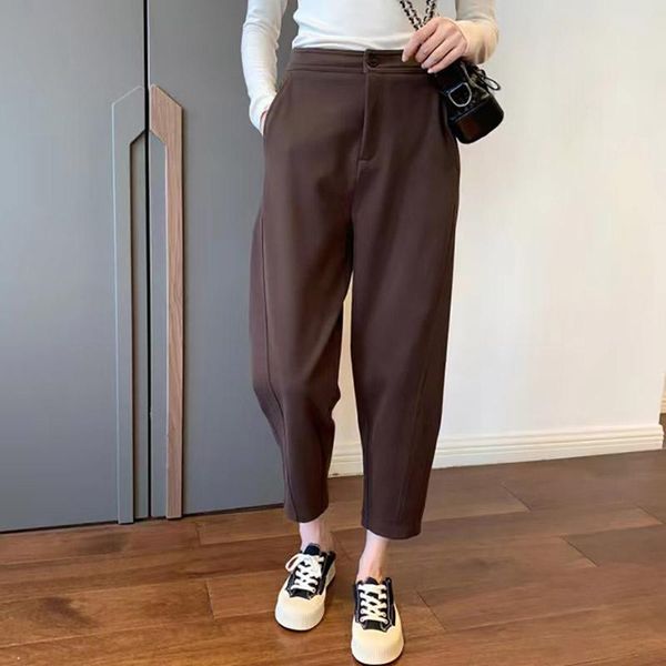 

women's pants & capris good quality wool blend warm women fashion 2021 winter solid harm for woman korean sale womens trousers pant, Black;white