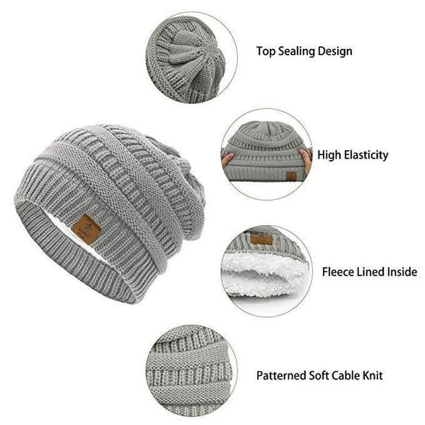 

cycling caps & masks fashion monochrome woolen knit hat outdoor plus velvet, Black