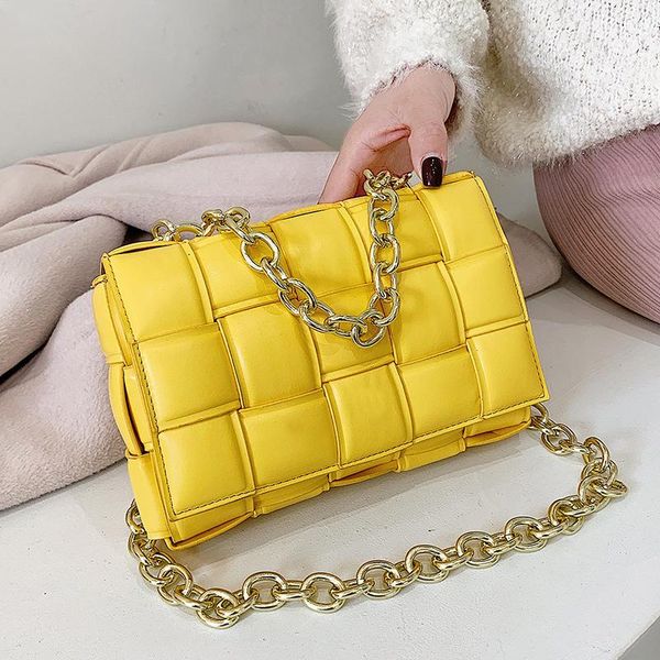 

cross body luxury weave crossbody bags for women 2021 fashion quality pu leather chain woven shoulder bag female designer handbag and purse