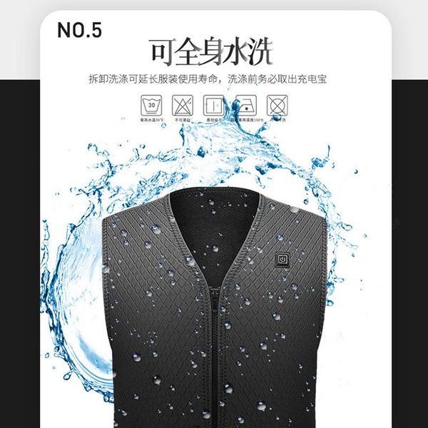 

men's vests men winter outdoor sports camping hiking vest usb heating waistcoats thermal sleeveless jacket brand clothing va329, Black;white