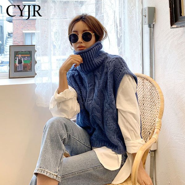

newly released without sleeves spring sweatshirt female fall knitting sweaters joker sweater vest wool oversize pullover girls rjkg, White;black