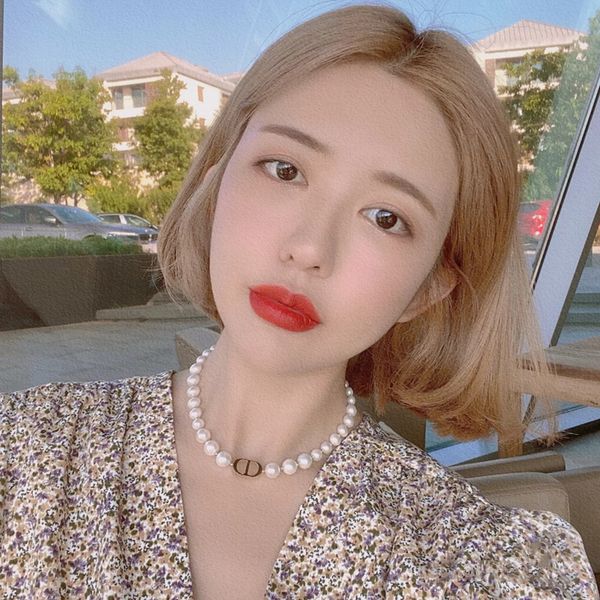 

70% off family letter pearl necklace women's net red same bracelet elegant fashion choker clavicle chain, Silver