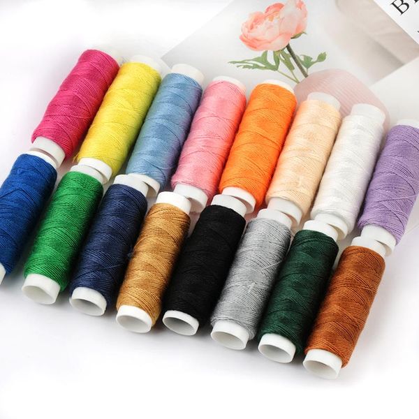

50m/roll multi-color hand-stitched denim thick thread sewing needle diy sewing matching polyester small roll, Black