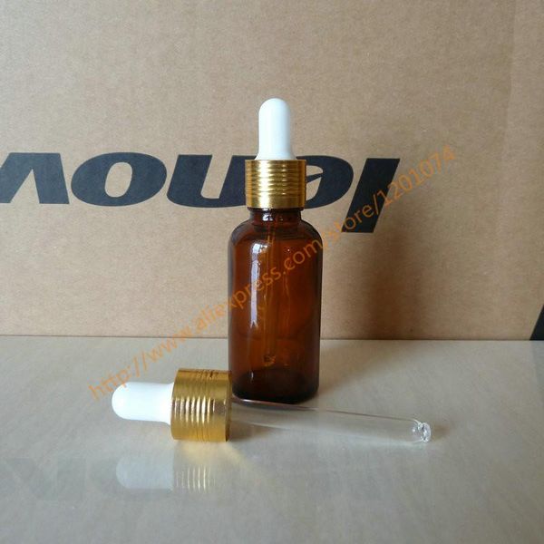 

storage bottles & jars 30ml clear/blue/brown/green frosted glass essential oil bottle with aluminum shiny gold ring(lines)+white/black rubbe