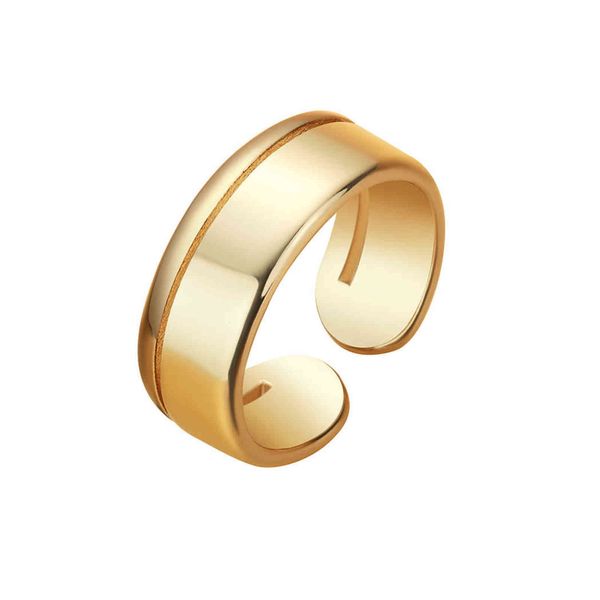 

dainty retro chunky star ring for women girls adjustable gold color wide band ring female friends jewelry couple gift for her g1125, Slivery;golden