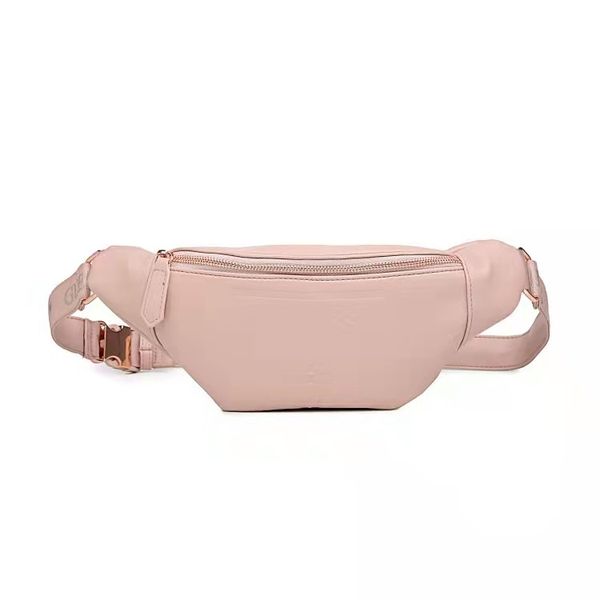 

new women's solid color letter waist chest bag