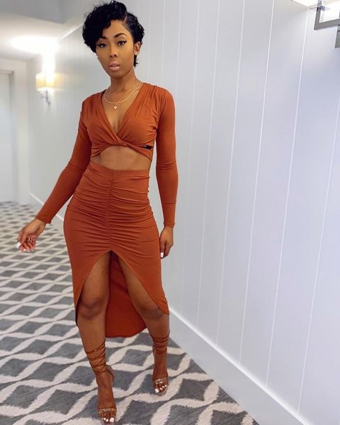 

famous mid long skirt, women's 2-piece set, uniform color, jacket, fold, high split, 2021 e0ml, Black