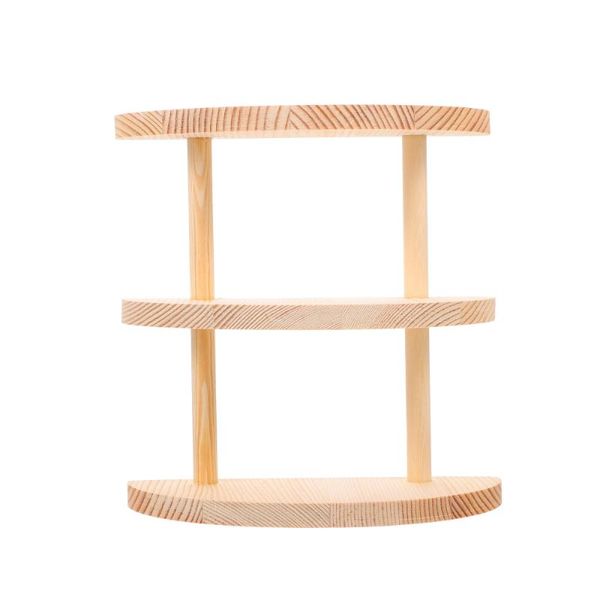 

hooks & rails 1pc creative wooden jewelry display rack practical 3-tier glasses