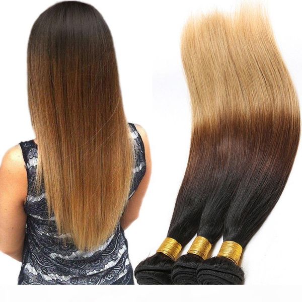 

ombre malaysian hair extension 3 tone color 1b 4 27 virgin ombre human hair weave 100g bundles 3 tone ombre hair, Black