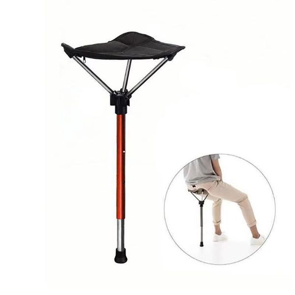 

camp furniture adjustable folding stool outdoor portable single leg chair travel ultralight camping fishing beach hiking picnic s