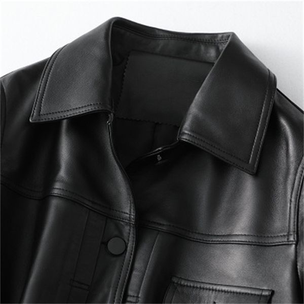 

2021 genuine leather jacket real sheep spring h43 2jmz, Black;brown