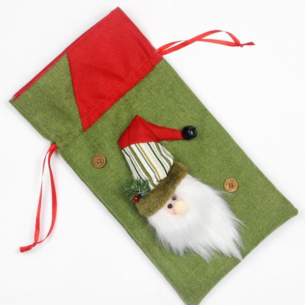 

christmas decorations large gift bag snowman elk linen drawstring bags candy pouch