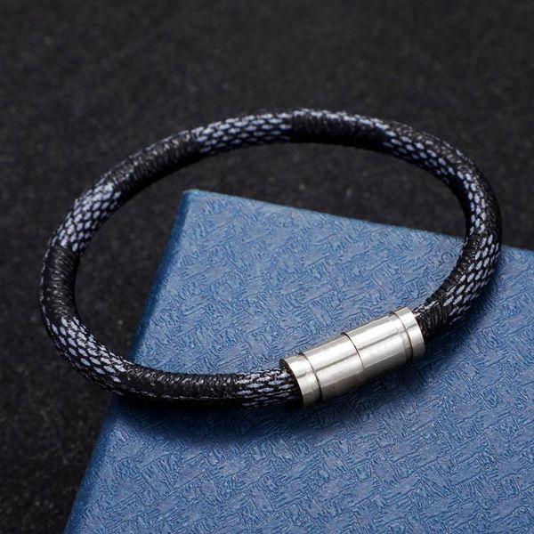 

link, chain wholesale bulk fashion leather bangles bracelets stainless steel magnetic bracelet men jewelry charms, Black