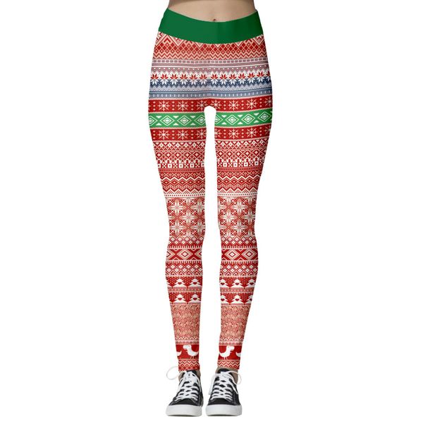 

christmas tights women's trousers and leggings leg role printing stretch women's sports yoga peach hip tights, Black;white