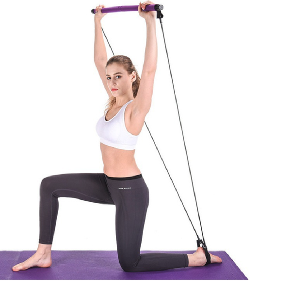 

resistance bands yoga toning bar gym exercise disassembled pilates power home fitness gear adjustable length crossfit