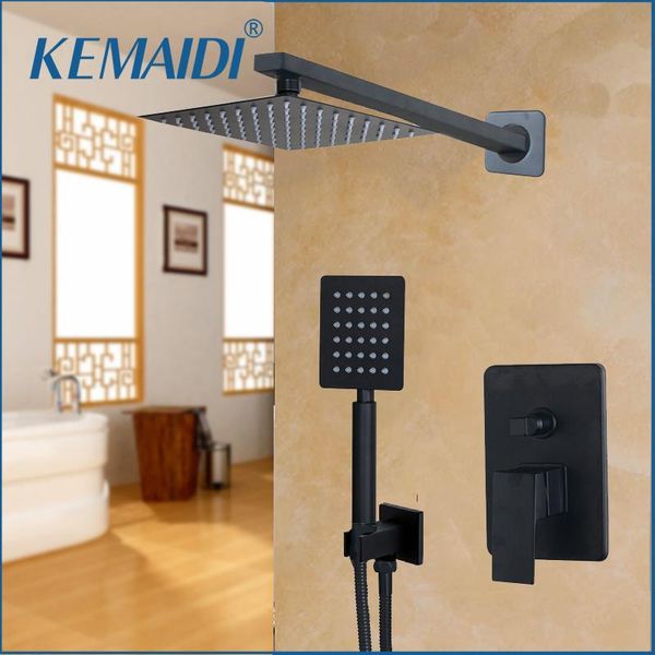 

kemaidi bathroom led shower head black 8 10 12 16 inch wall mounted bathroom rainfall faucet shower faucet & hand set