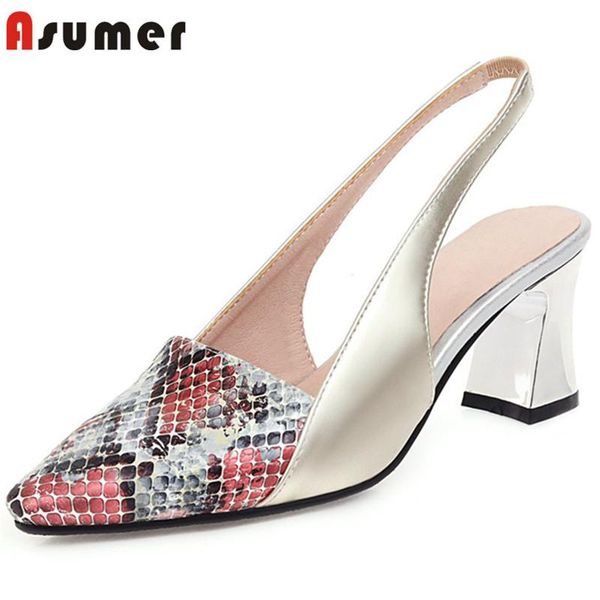 

dress shoes asumer 2021 arrival women pumps pointed toe mixed colors snake slip on summer party comfortable casual woman, Black