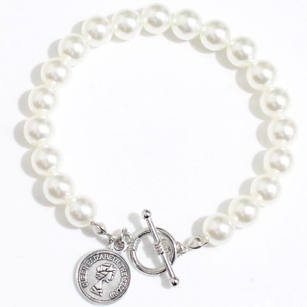 

link, chain fashion bracelets imitation pearl beaded bracelet jewelry ladies, Black