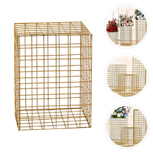 

party decoration wedding flower display holder iron rack grid frame box (golden)