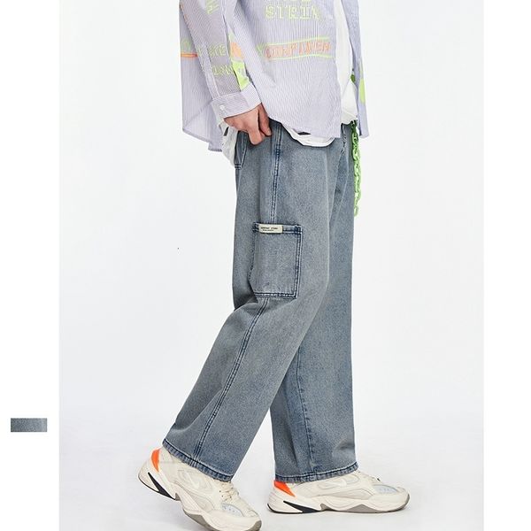 

streetwear jeans men loose unconduct big size jean broek, Blue