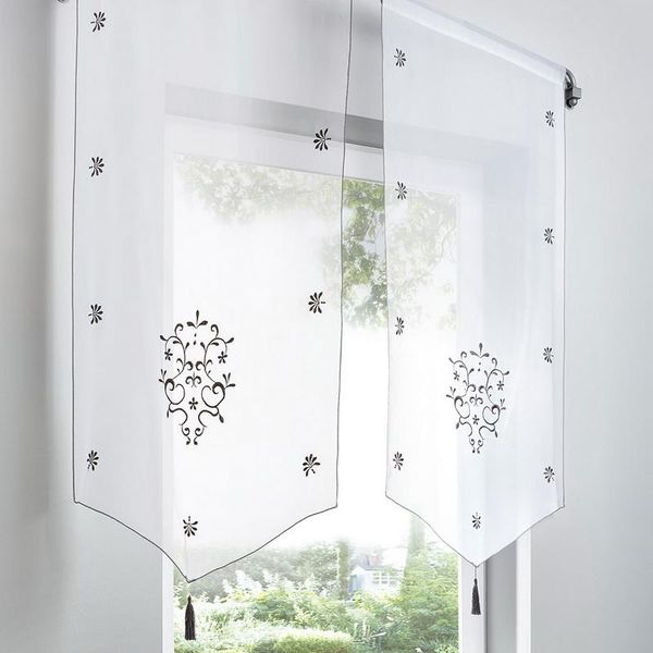 

curtain & drapes yarn embroidery triangular curtains screens coffee fashion for kitchen home decoration textile