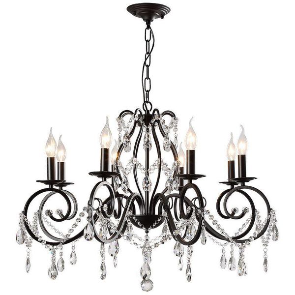 

chandeliers black led crystal chandelier american country style living room decoration dining lighting