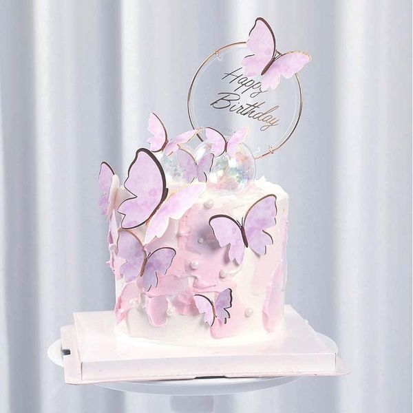

other event & party supplies 80pcs happy birthday butterfly cake er paper card cupcake baking decoration for wedding