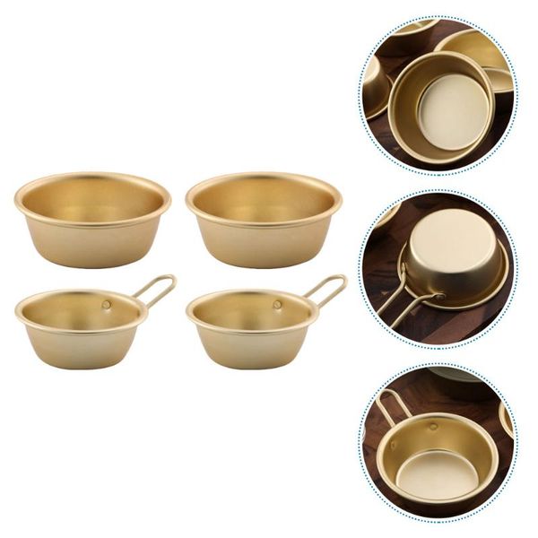 

bowls 4pc restaurant with handle korean household (golden)