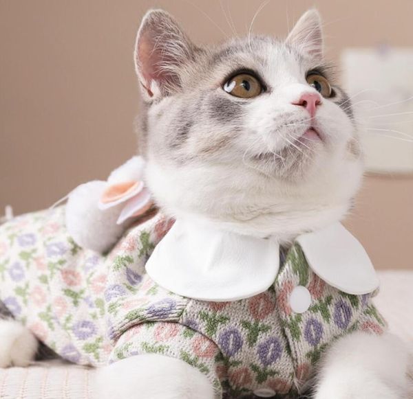 

cat costumes sweater clothing winter warm turtleneck knitted puppy clothes costume for small dogs cats chihuahua outfit vest