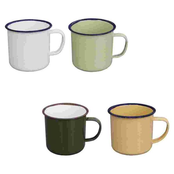 

mugs 4pcs thick colored mug cups nostalgic-style retro water