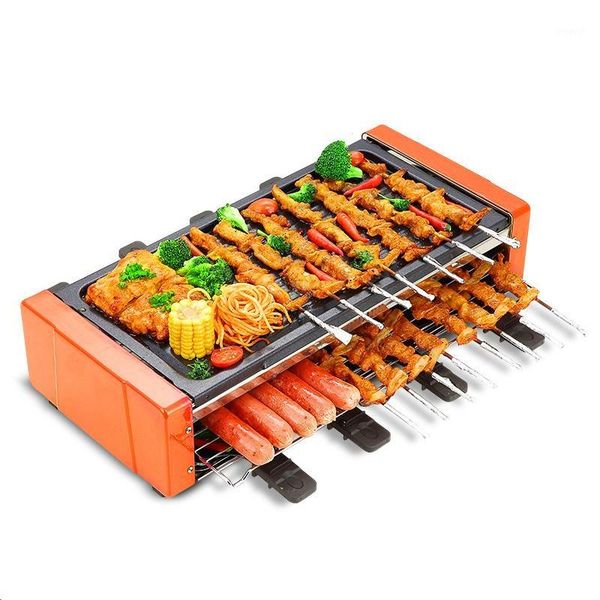 

camp kitchen 1600w household barbecue grill electric plate smokeless grilled meat pan griddle1