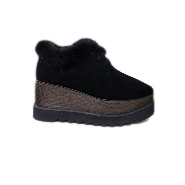 

new brand shoes designer mink wool sponge cake platform luxury fashion lace up women's shoes size 34-40, Red;white