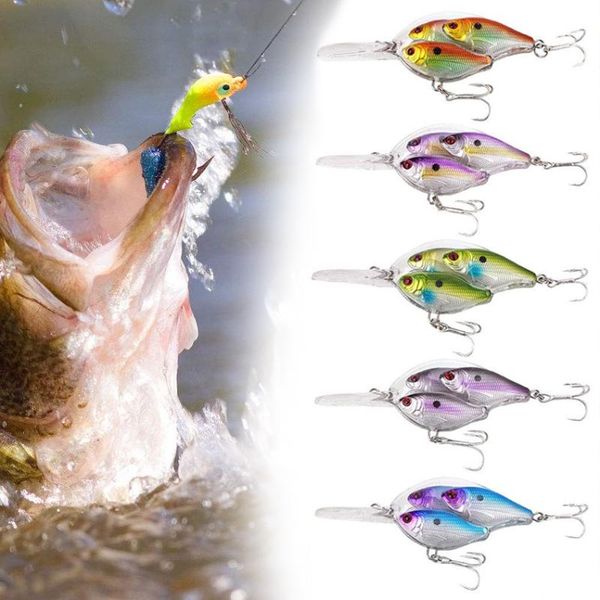 

fishing hooks lure abs durable painted crank bait bass tackle crankbait deep hook