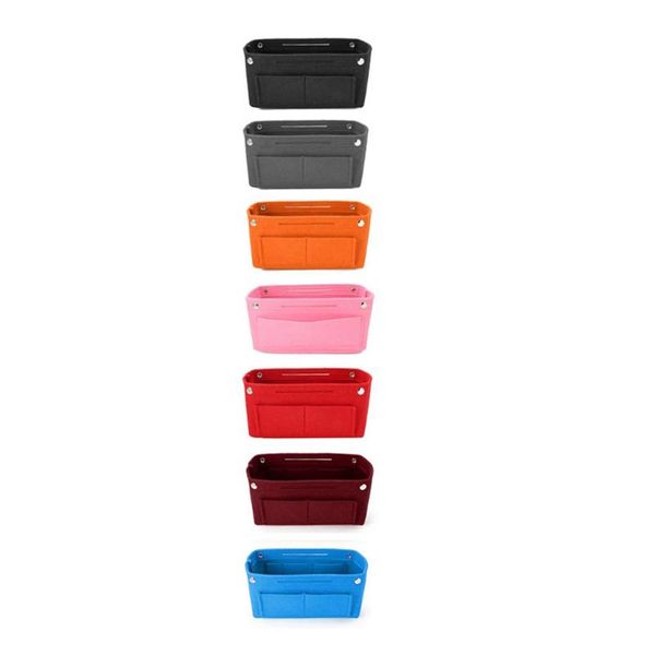 

women fashion felt cloth inner bag fits in insert handbag multi-pockets cosmetic bags storage personal belongings organizer