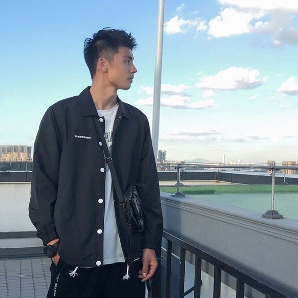 

coach jacket men's brand ins autumn new american leisure thin fashion cool lapel frock coat men, Black;brown